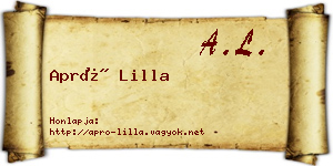 Apró Lilla névjegykártya