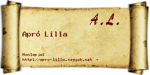 Apró Lilla névjegykártya